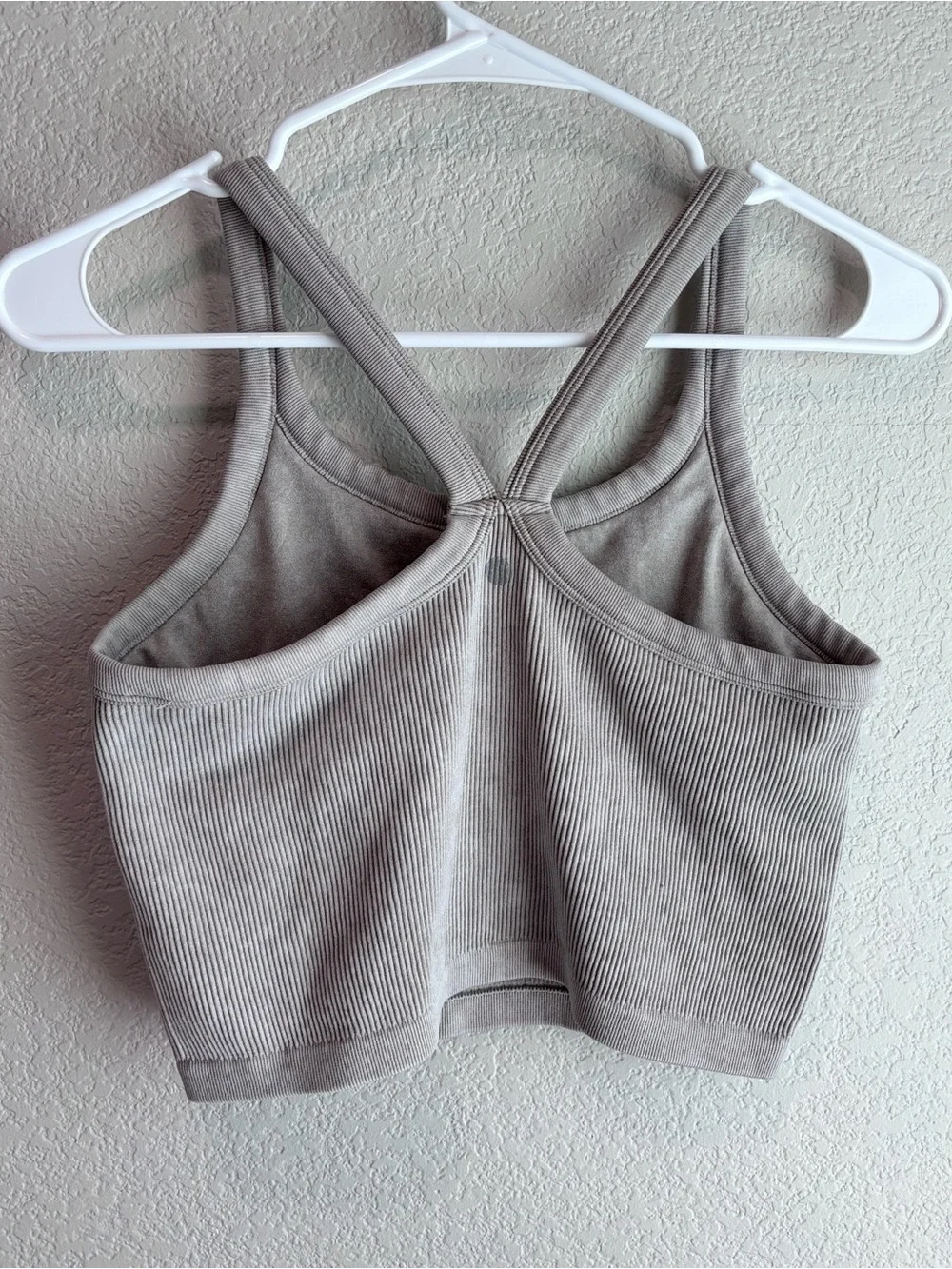 Harmony Balance Ribbed Crop Tank Top Active Neutral Beige Women’s Size Medium